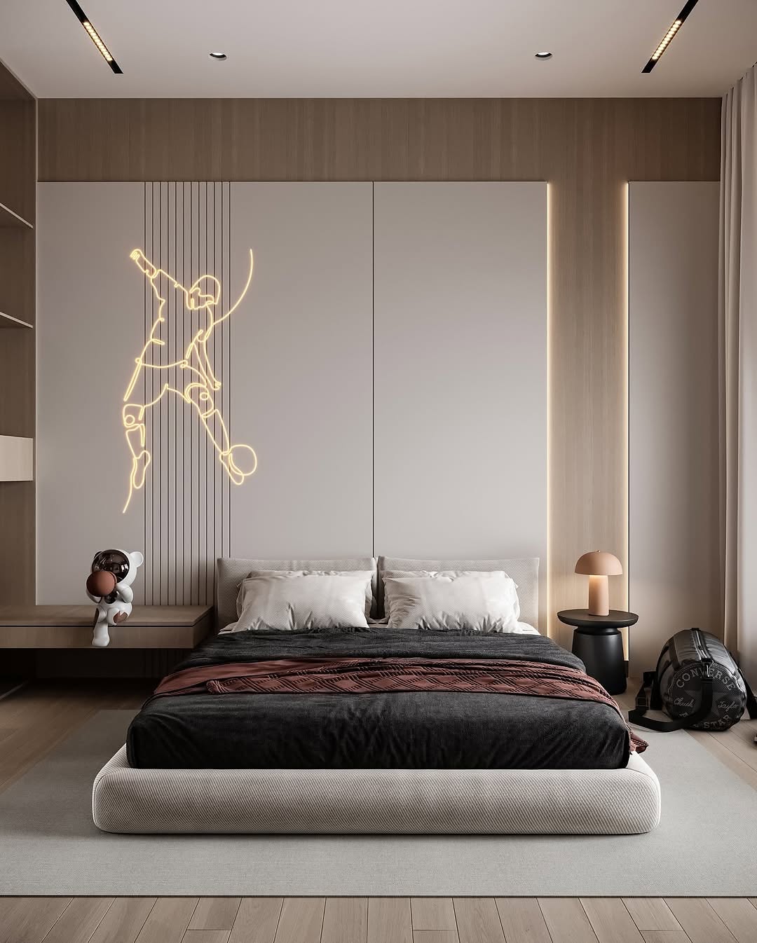 You are currently viewing Modern Football-Themed Bedroom: A Perfect Blend of Color & Material